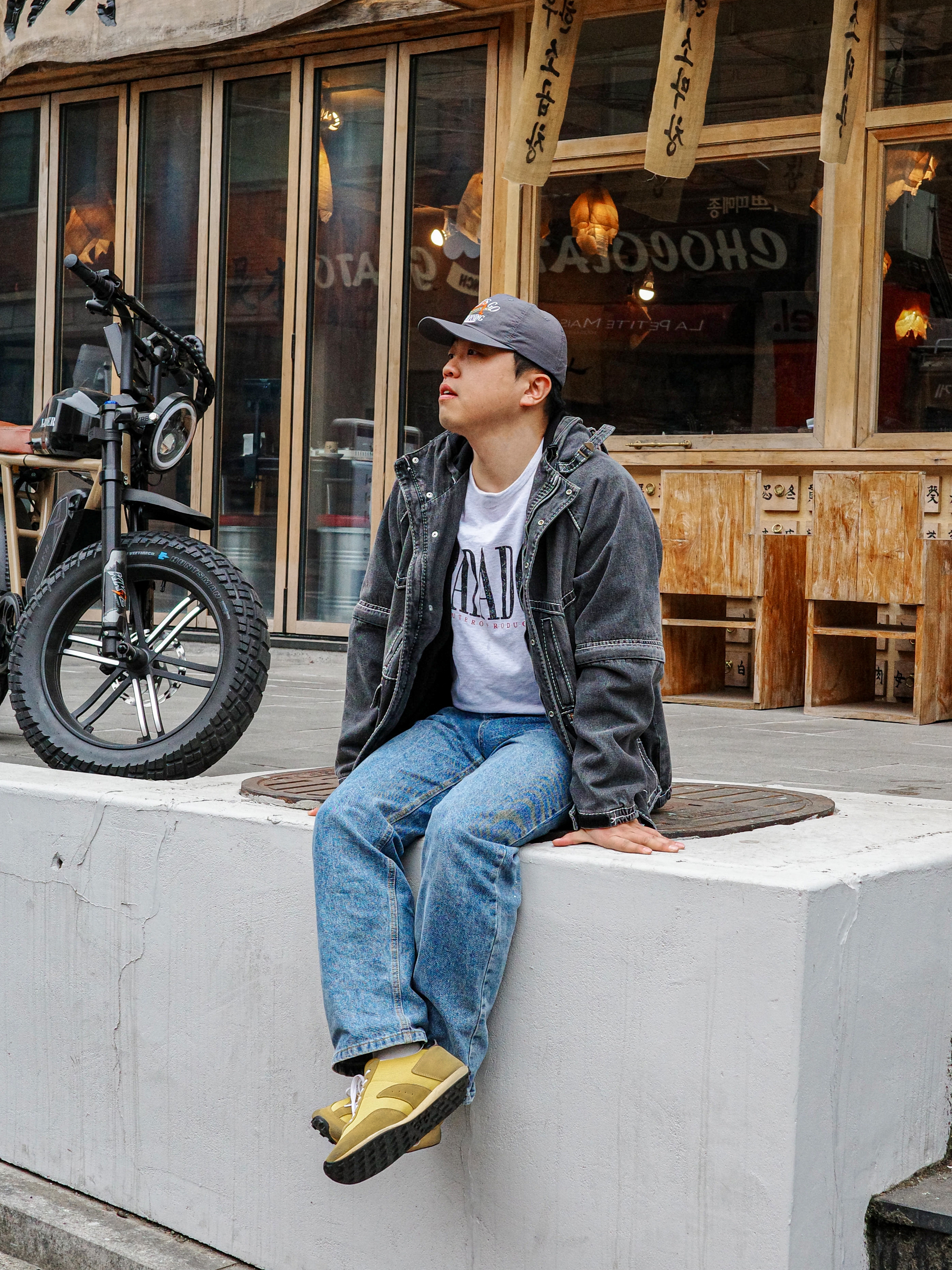 True Religion x Fetch Denim Separate Parka Black, IYSO Mercury 80S Old Gold 착용 스타일 - 2