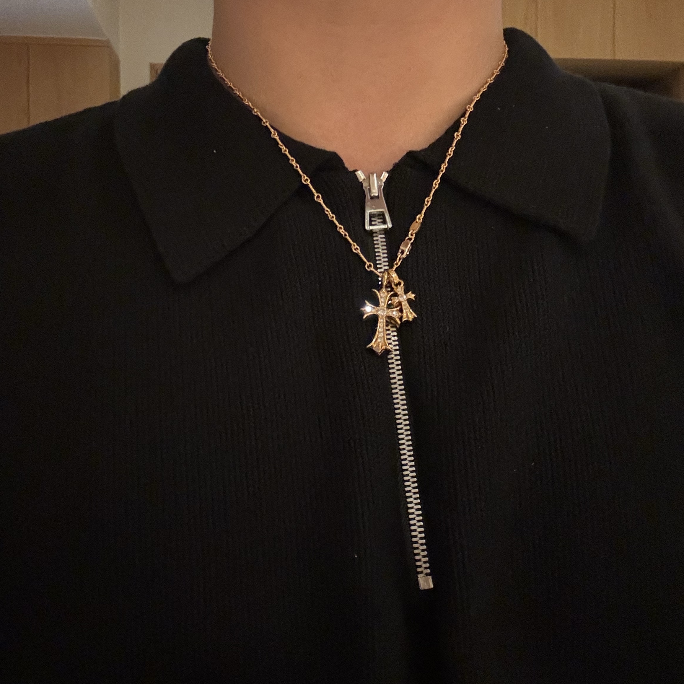 Hansroom Chrome Hearts Tiny  E-CH Plus Bracelet, Hansroom Chrome Hearts Large Paper Chain Bracelet 착용 스타일 - 3