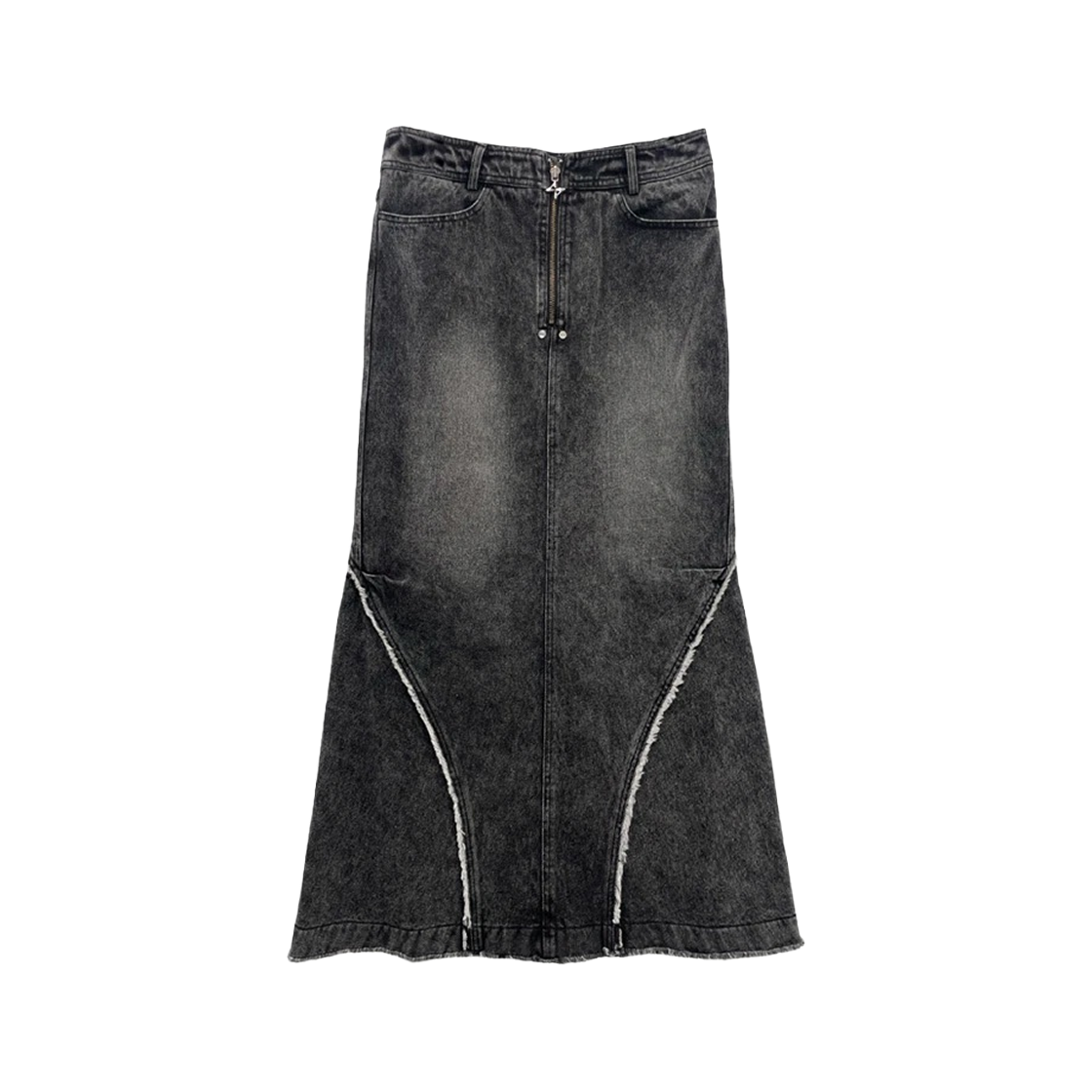 KM3DSKDBL12BK BLR Denim Wide Long Skirt Black