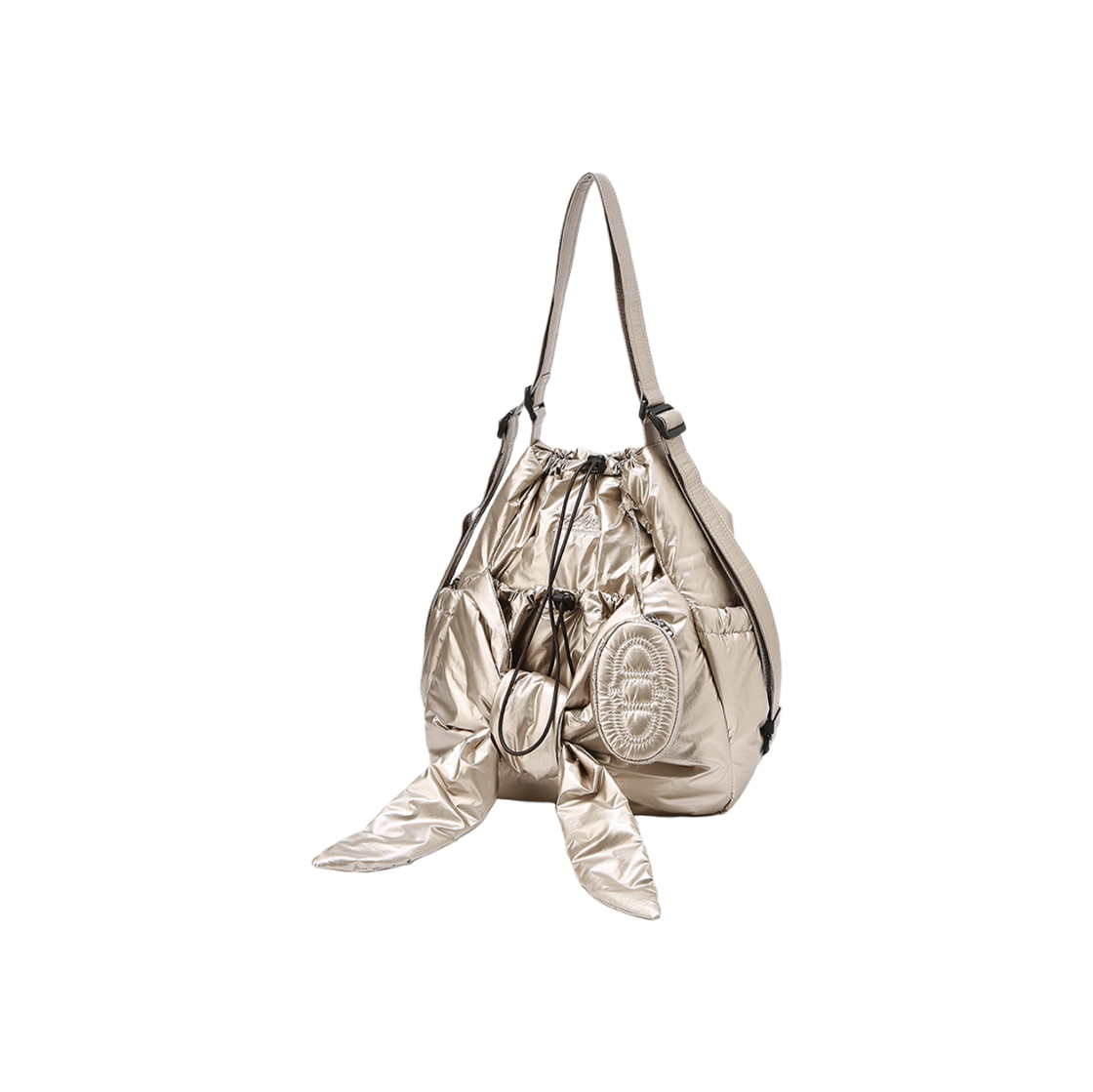 AABA4F910I2 Athe Vanessabruno Ruban Backpack And Shoulder Bag Small Glossy Beige - 대표 이미지 #1