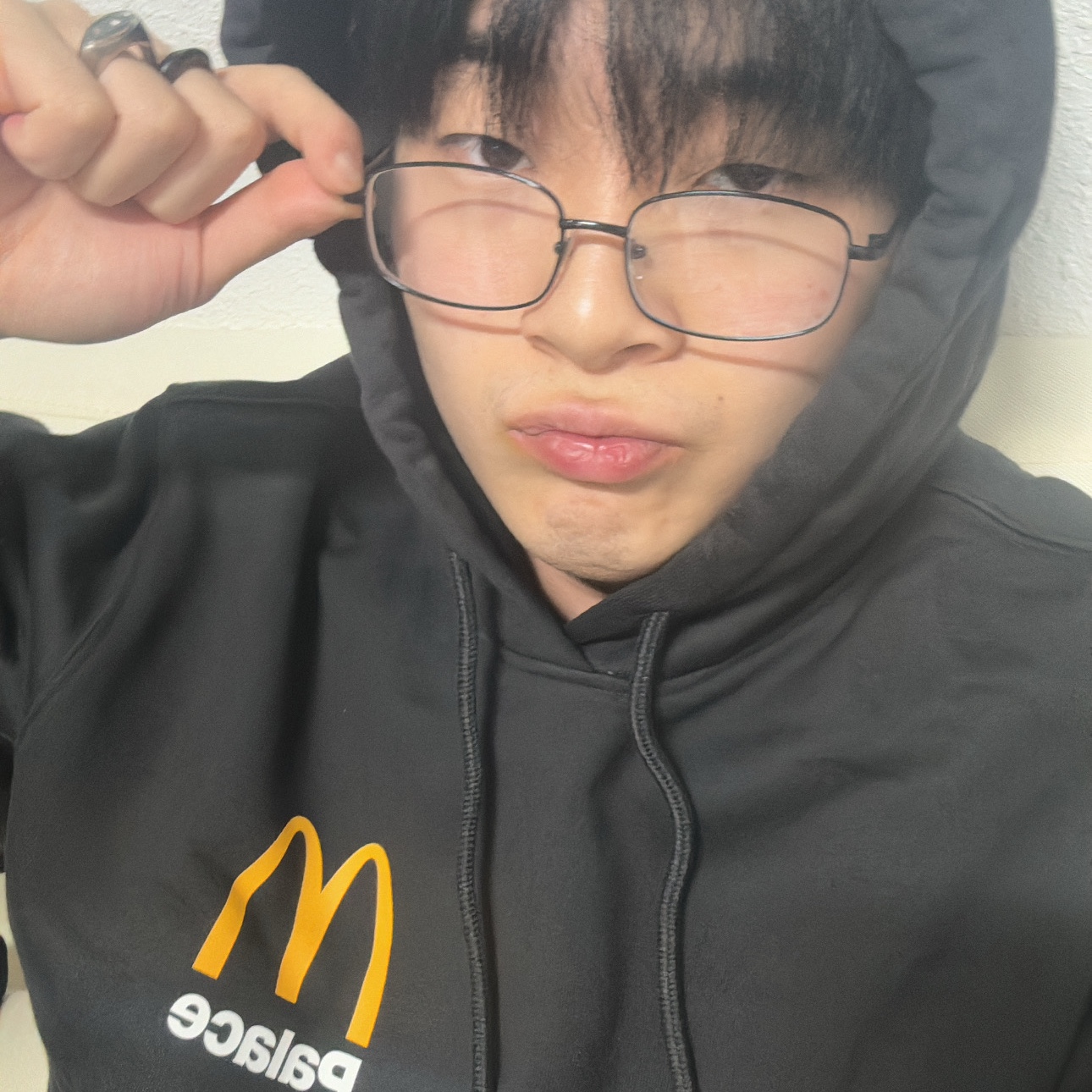 Palace x McDonald's Logo Hood Black - 23FW 착용 스타일