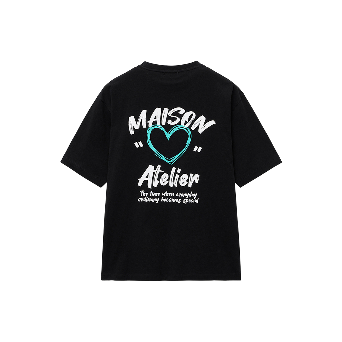 티엔지티 세미 오버핏 그래피티 그래픽 티셔츠 블랙