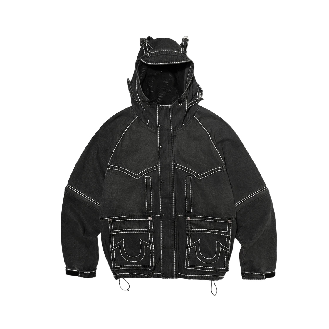 KM3DOTDTR05BK True Religion x Fetch Separate Hooded Jacket Black