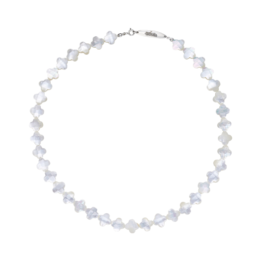 TEETH-N067 Teeth Mother of Pearl Necklace White