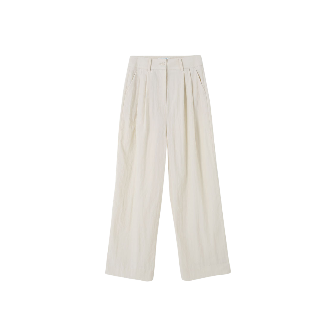 P0000BSM Tannat T/T Pin-Tuck Wide Pants Cream