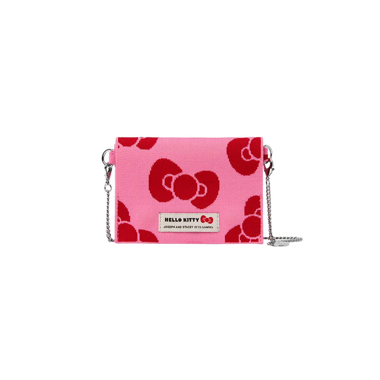 조셉앤스테이시 럭키 니트 카드 월렛 위드 체인 레오파드 헬로키티 버블검(Joseph&Stacey Lucky Knit Card Wallet With Chain Leopard Hello Kitty Bubblegum)