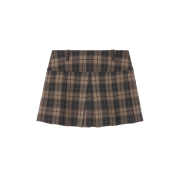 zeezeezee Classic Check Pleated Miniskirt Brown Black