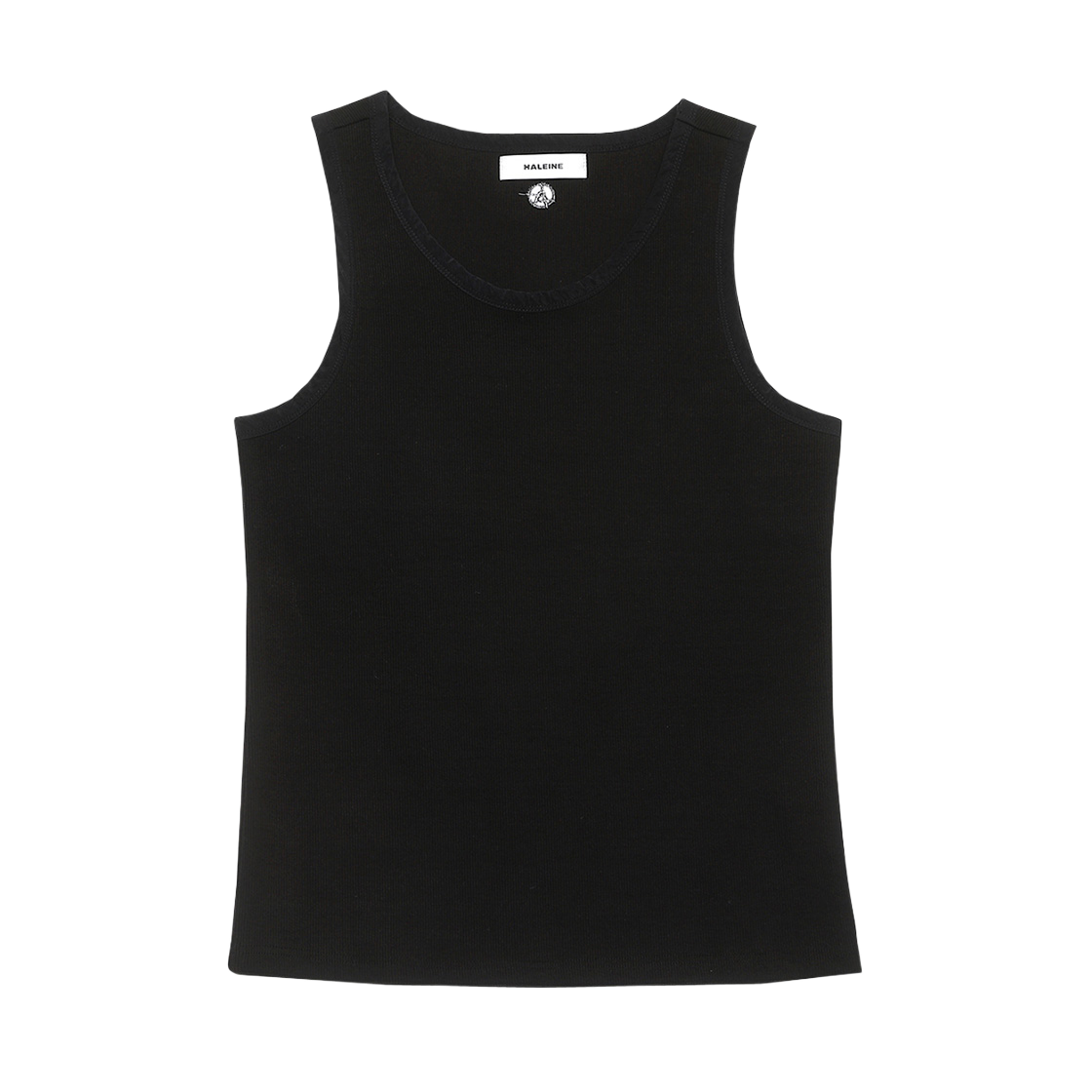 VT211 Haleine Mixed Fabric Sleeveless Top Black (VT211) - 대표 이미지 #1
