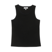 Haleine Mixed Fabric Sleeveless Top Black (VT211)
