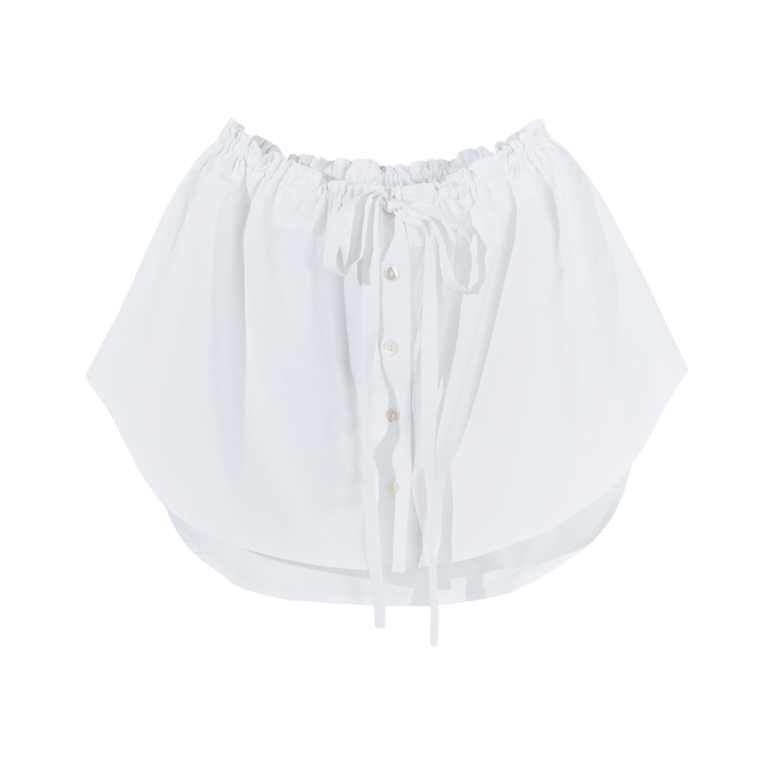 GY43SK001WH Gyeong Mini Shirt Skirt White - 대표 이미지 #1