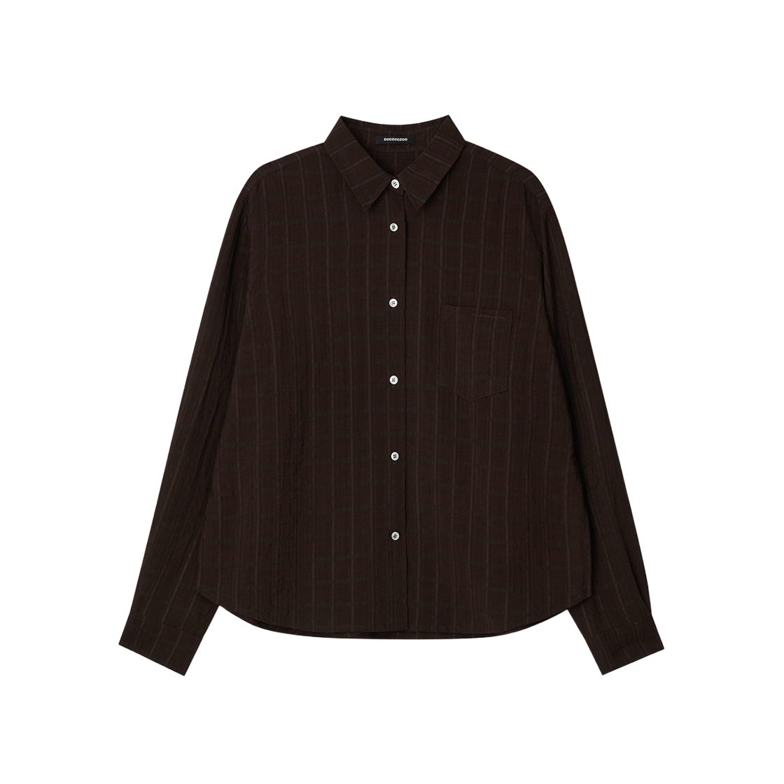 지지지 오버핏 체크 셔츠 브라운(zeezeezee Oversized Check Shirt Deep Brown)