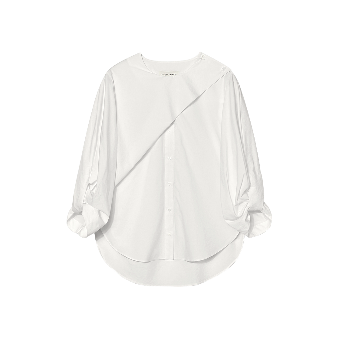 킨더살몬 우먼 트위스트 볼륨 슬리브 블라우스 화이트(Kindersalmon Women Twist Volume Sleeve Blouse White) - 1