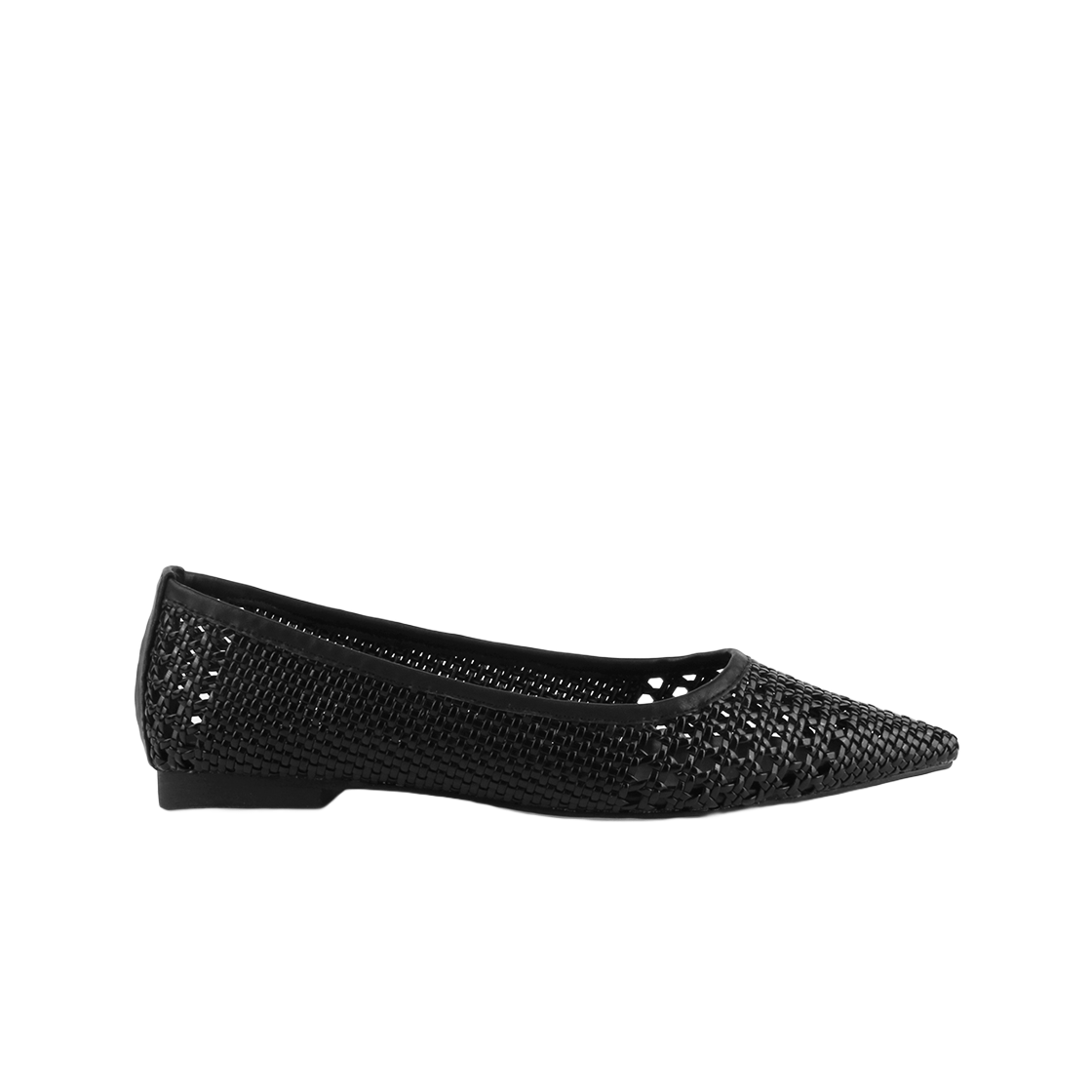 무드나잇 위빙 스틸레토 플랫 슈즈 블랙(Moodnight Weaving Stiletto Flat Shoes Black)