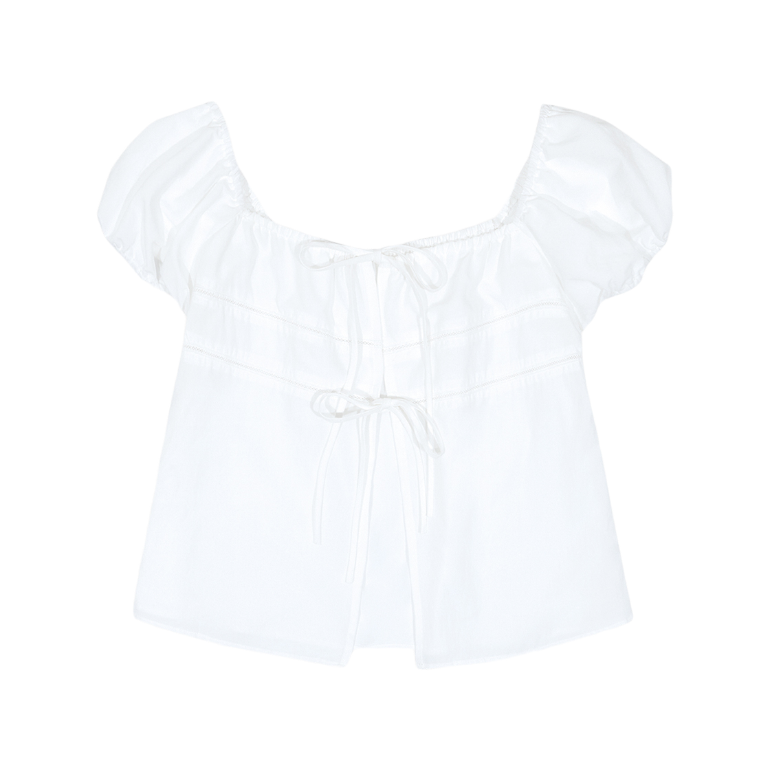 마가린핑거스 루즈 스퀘어 블라우스 화이트