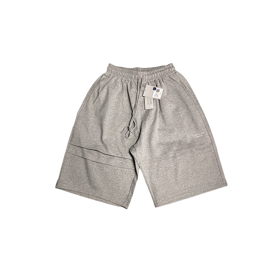UMCM50MG Undermycar Mu.50 Anti Fxxking Logo Play Double Tuck Bonded Sweat Shorts Melange Gray - 대표 이미지 #1