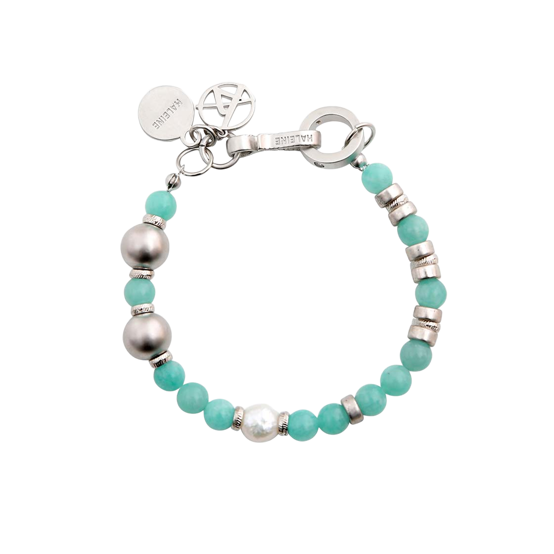VA205 Haleine Gemstone Metal Bracelet Emerald (VA205) - 대표 이미지 #1