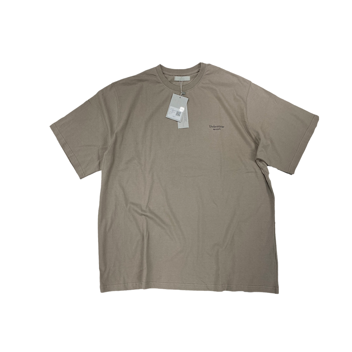 언더마이카 무.05 안티 Fxxking 로고 플레이 오버사이즈 티셔츠 타우페(Undermycar Mu.05 Anti Fxxking Logo Play Oversized T-Shirts Taupe)