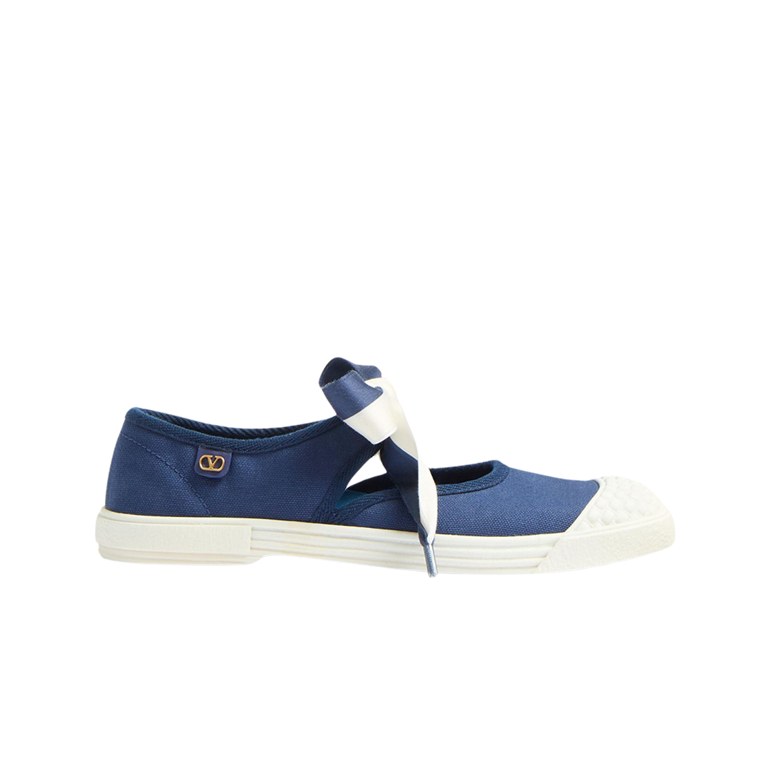S0LH9WZGMXD (W) Valentino Bay By Bay Canvas Ballerina Sneakers Indigo Ivory