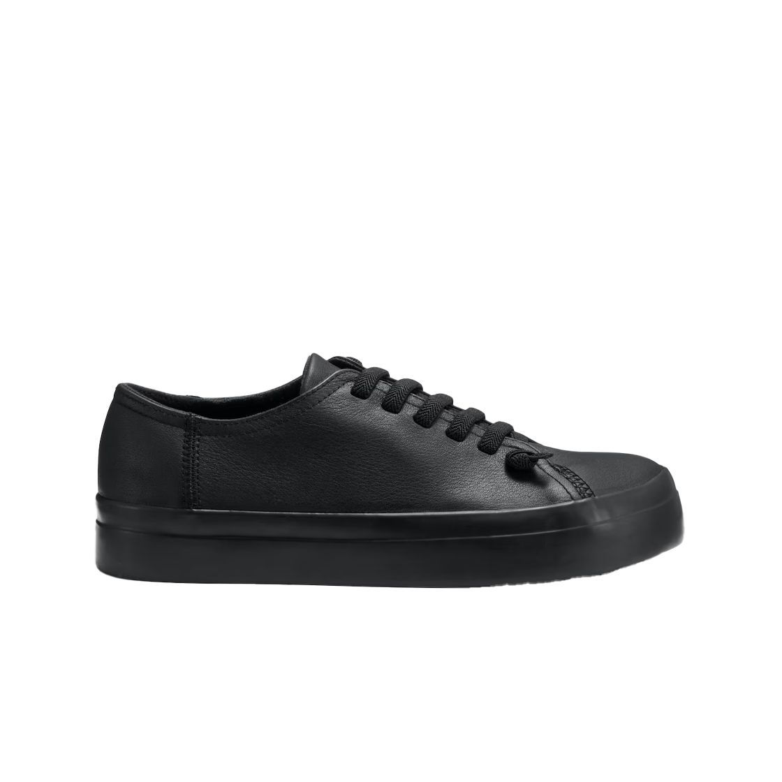 (W) 무인양품 x 캠퍼 레더 로우 컷 스니커즈 블랙((W) MUJI x Camper Leather Low-Cut Sneakers Black)
