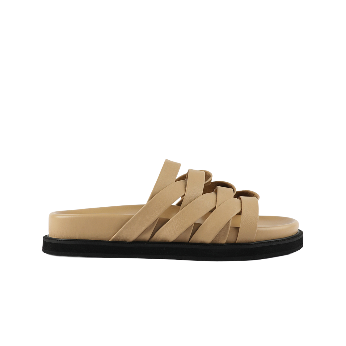 MD0281_4 Moodnight Josh Twisted Platform Slide Sandals Black