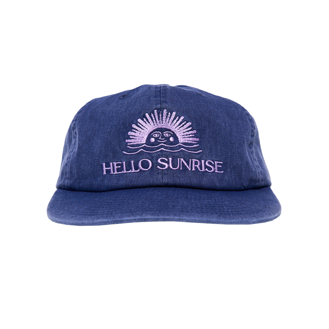 【HELLO SUNRISE】S Logo Cotton Relaxed Fit 6Panel Cap/追跡付 헬로선라이즈 워시드 오지 로고 6패널 캡_데님 블루 | Hello