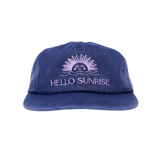 HS42CA008PN0 Hello Sunrise Washed OG Logo 6panel Cap_Purple Navy