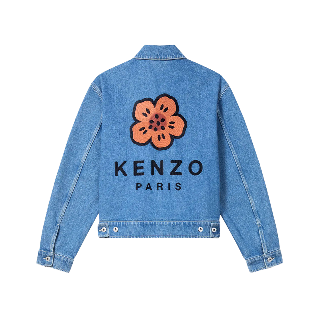 KM4DOTBKZ15BL Kenzo Trucker Jacket Boke Flower Stone Bleached Blue Denim - 24FW