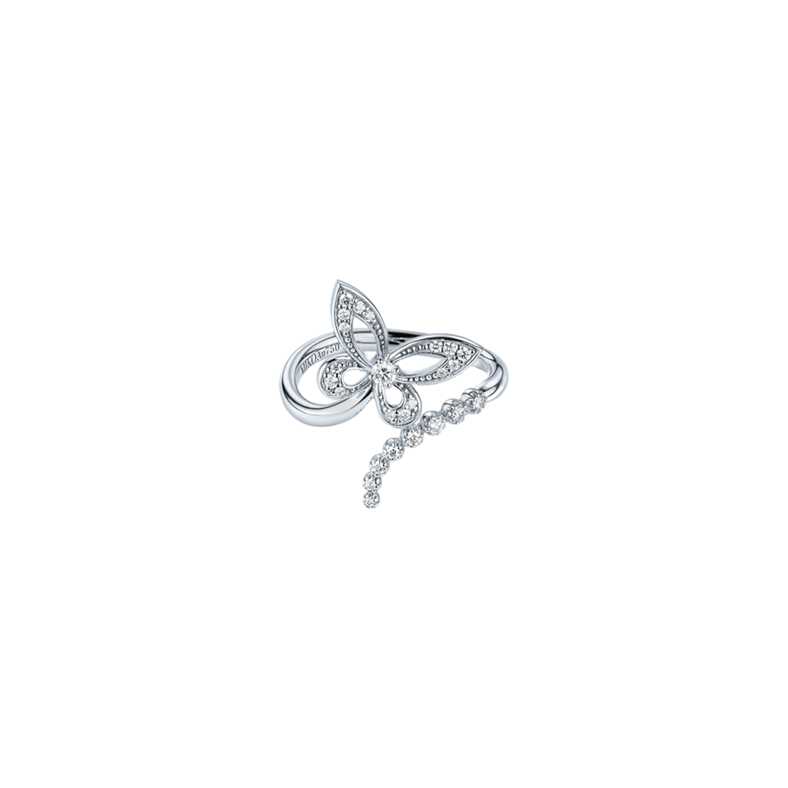 미꼬 모르포 M 다이아몬드 파베 반지 화이트 골드(Miko Morpho M Diamond Pave Ring White Gold)