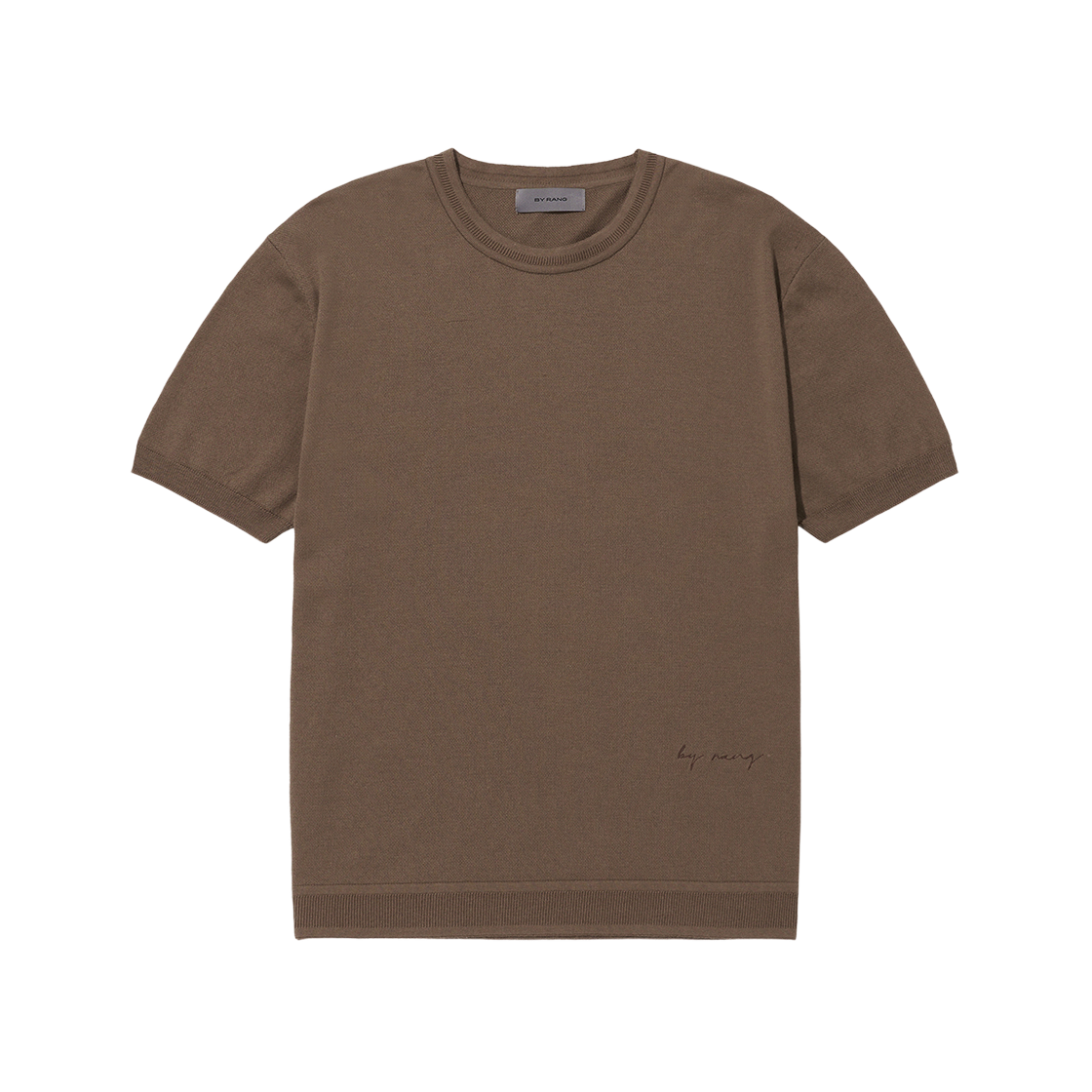 BR003CLH0001C03 BY RANG Cotton Silk Logo Knitted Crew Neck Brown