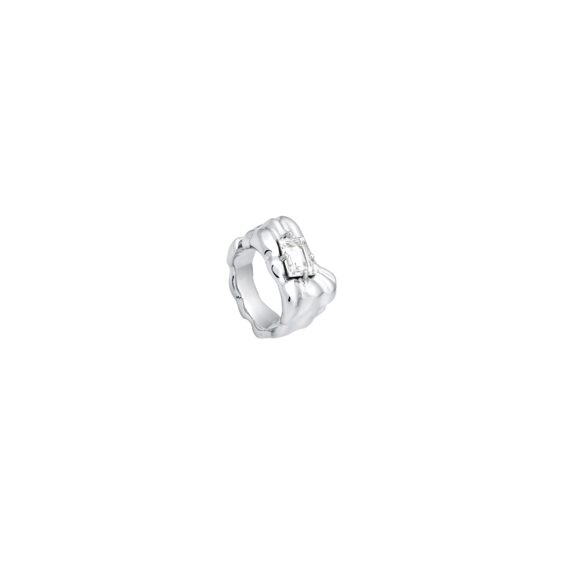 센티멍 넘버 318 실버 지오메트리 스퀘어 이어커프(Sentiments No.318 Geometry Square Earcuff Silver) - 1