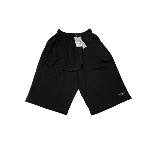 UMCM16BK Undermycar Mu.16 Anti Fxxking Logo Play Oversized One Tuck Sweat Shorts Black