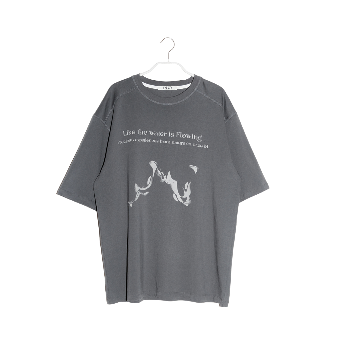 BDSUTS006D/GY En Or Women Flowing Vintage T Shirts Dark Grey - 대표 이미지 #1