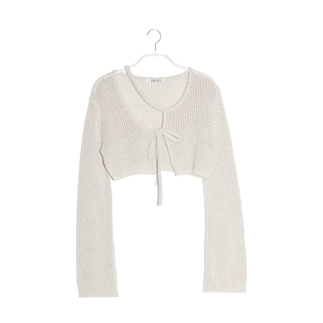 엔오르 우먼 컷 아웃 볼레로 가디건 베이지