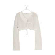 Enor Women Cut Out Bolero Cardigan Beige