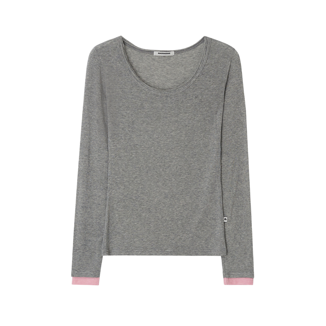 지지지 레이어드 롱슬리브 티셔츠 멜란지 그레이(zeezeezee Layered Long Sleeve T-Shirt Melange Grey) - 1