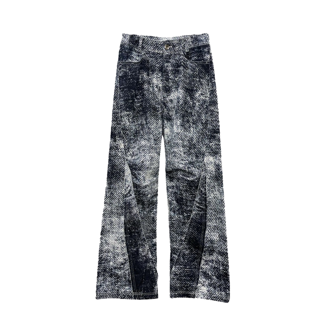 KM3DPADBL11NY BLR Curved Printed Denim Pants Navy