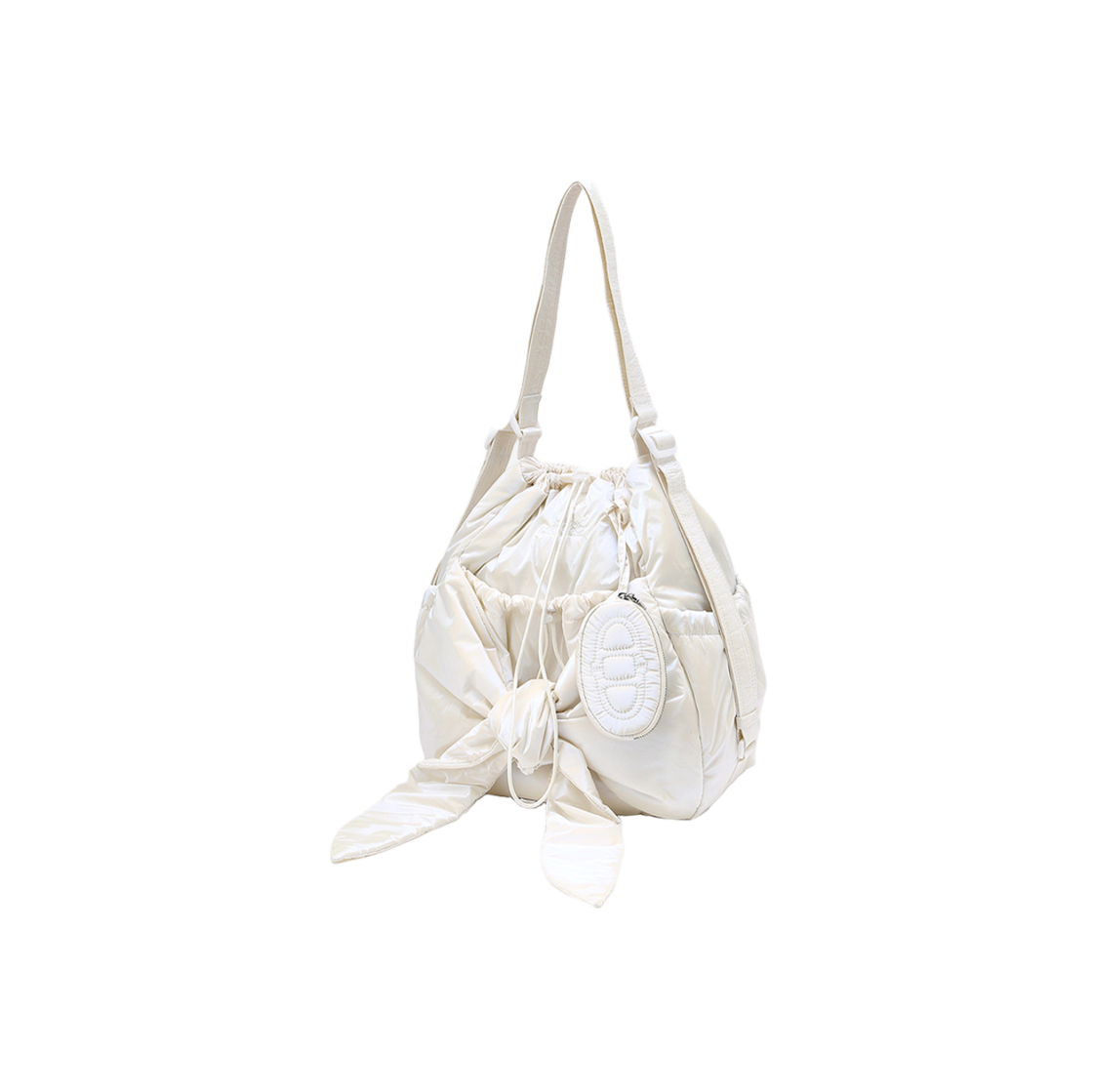 AABA4F910OW Athe Vanessabruno Ruban Backpack And Shoulder Bag Small Glossy Ivory - 대표 이미지 #1