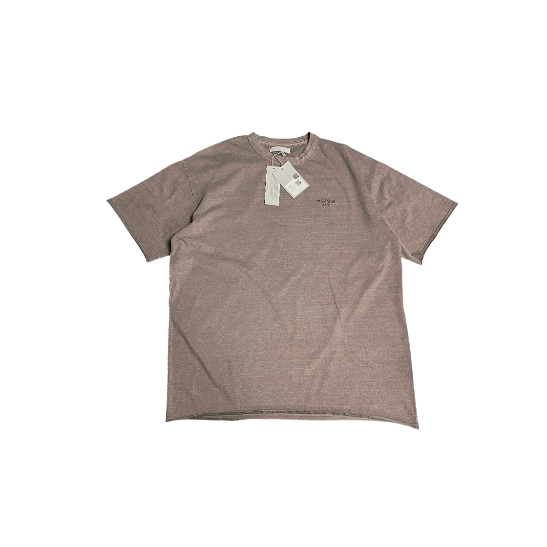 언더마이카 무.41 안티 Fxxking 로고 플레이 베이직 피그먼트 티셔츠 베이지