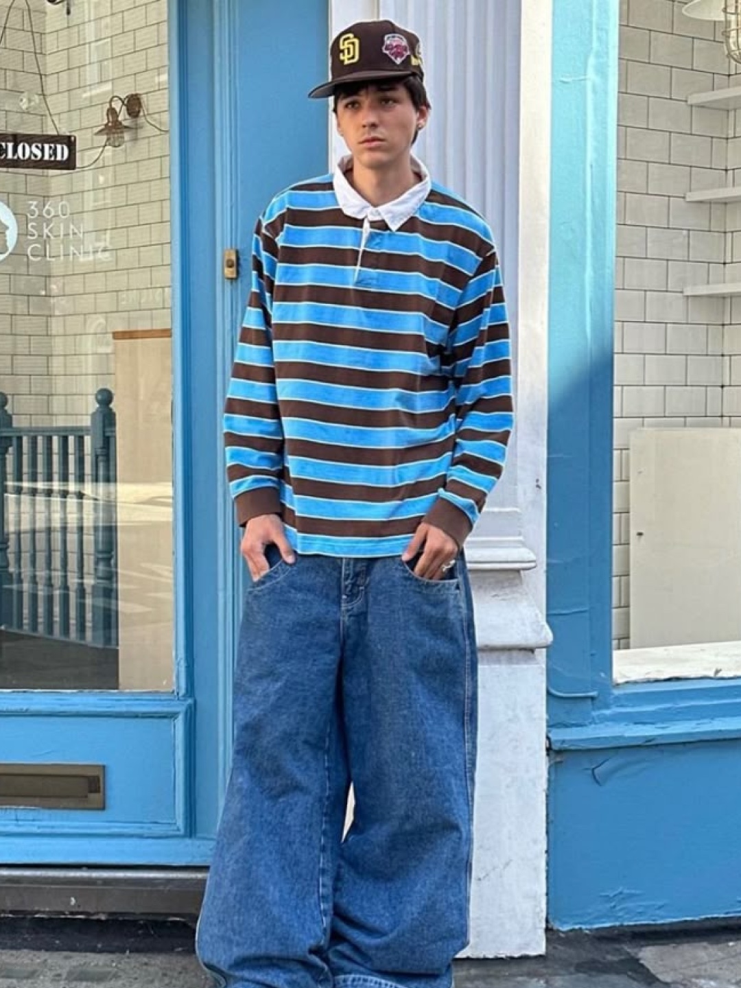 Kapital 5G Cotton Knit Rugby Shirt Saxophone Red, Supreme x Nike Stripe Rugby Purple - 25SS 착용 스타일 - 5