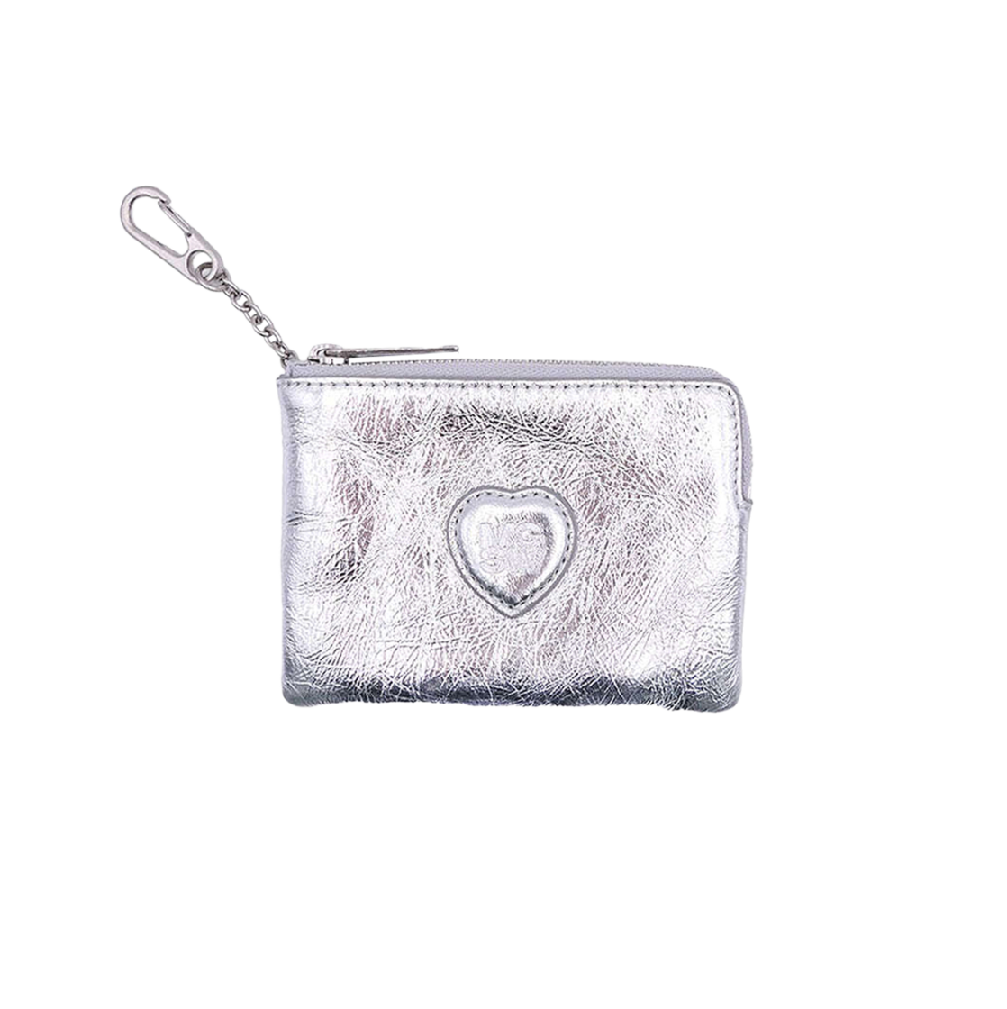 CC000109_SVCK Margesherwood Heart Zipper Wallet Silver Crinkle - 대표 이미지 #1