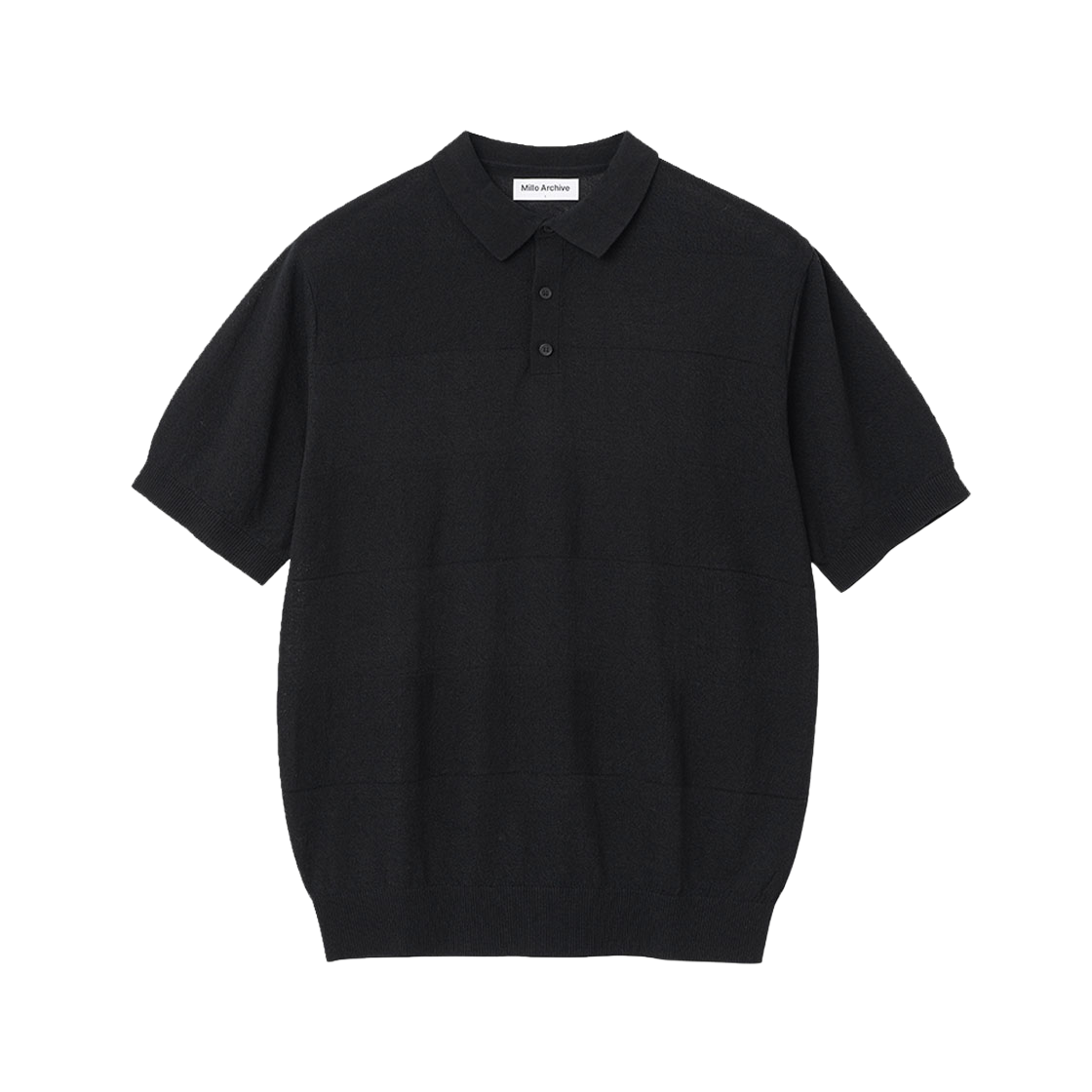 ML373BLK Millo Archive Block Half Collar Knit Black - 대표 이미지 #1