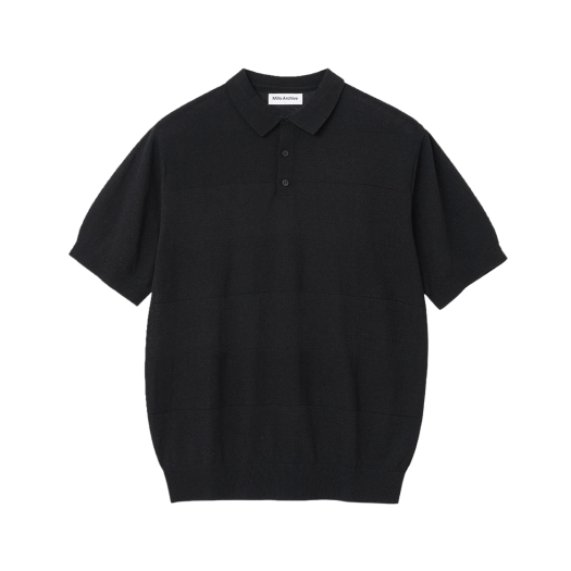 ML373BLK Millo Archive Block Half Collar Knit Black
