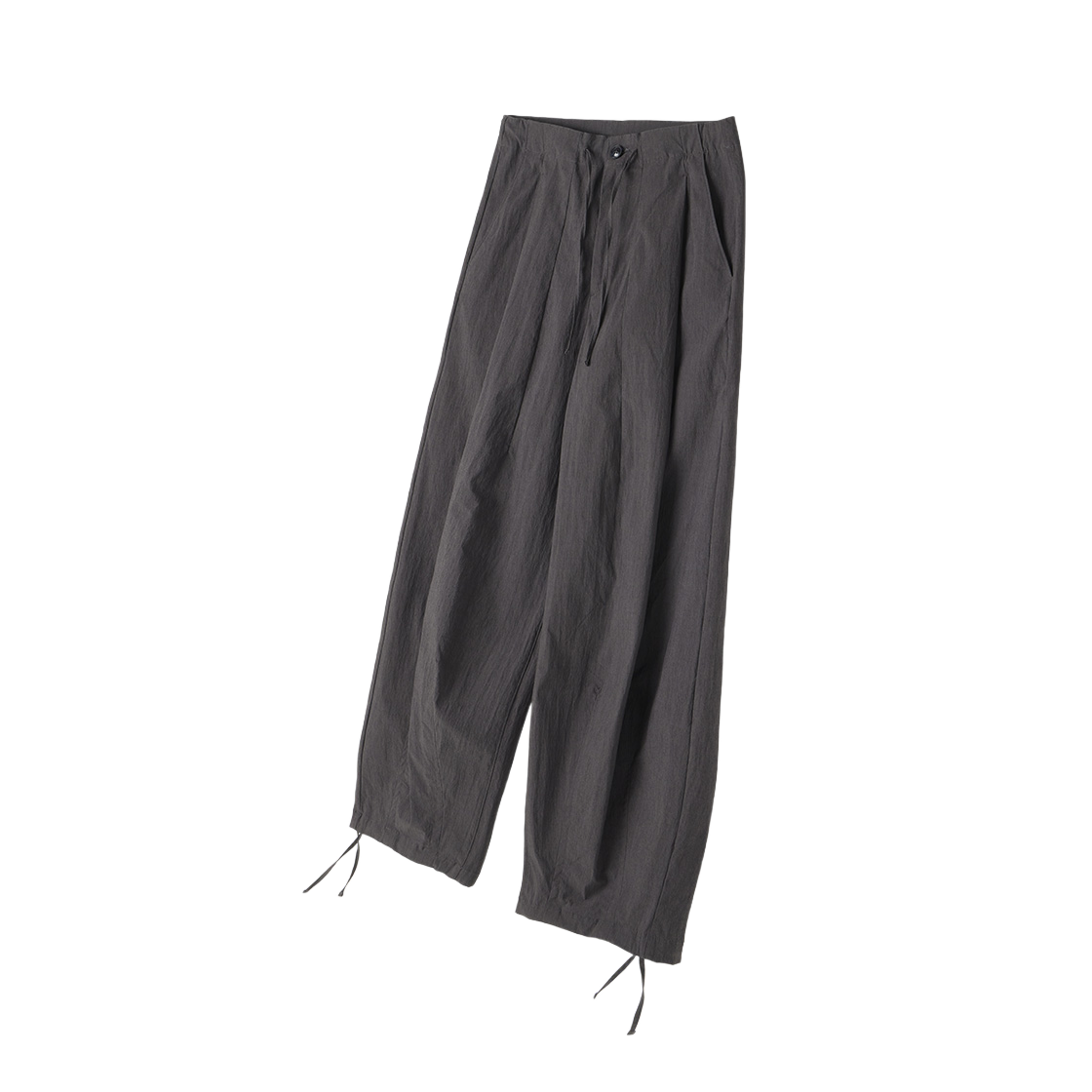 LE6FPT01R-BK LEARVE Clemente Nylon Wide Pants Vintage Black