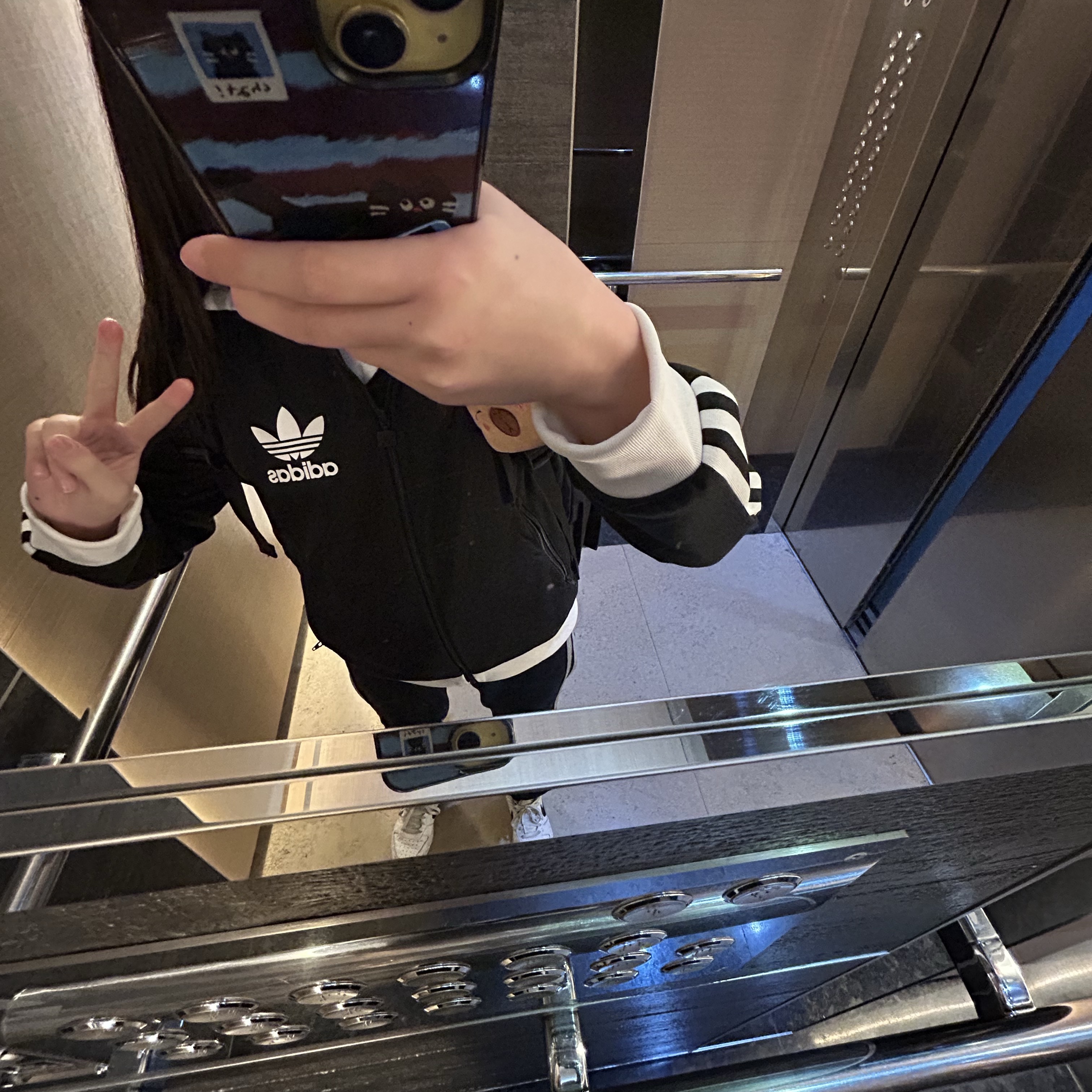 (W) Adidas Originals Beckenbauer Track Top Black - KR Sizing 착용 스타일 - 1