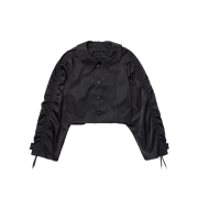 Unknown Blue Shirring Jacket Black