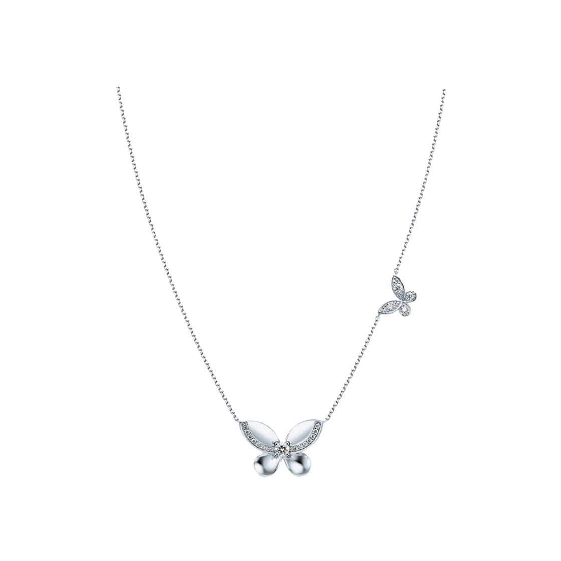 [온라인 단독] 미꼬 모르포 다이아몬드 라인파베 L 목걸이 화이트 골드([Online Exclusive] Miko Morpho Diamond Line Pave L Necklace White Gold)