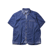 NON FLOOR Summer Sunfade Short Sleeved Shirts Blue