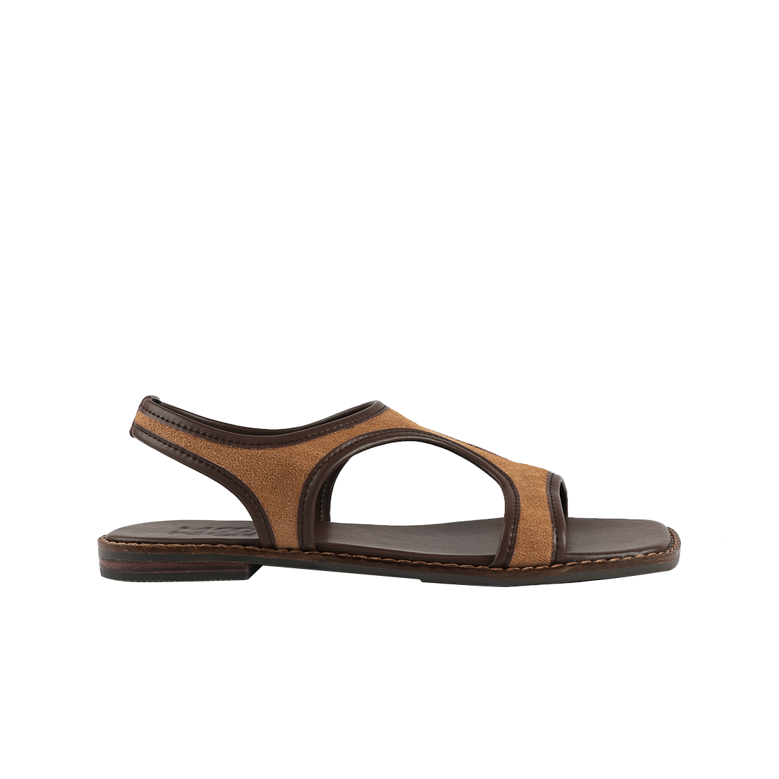 MD0282_1 Moodnight Dani Minimal Combi Flat Sandals Camel