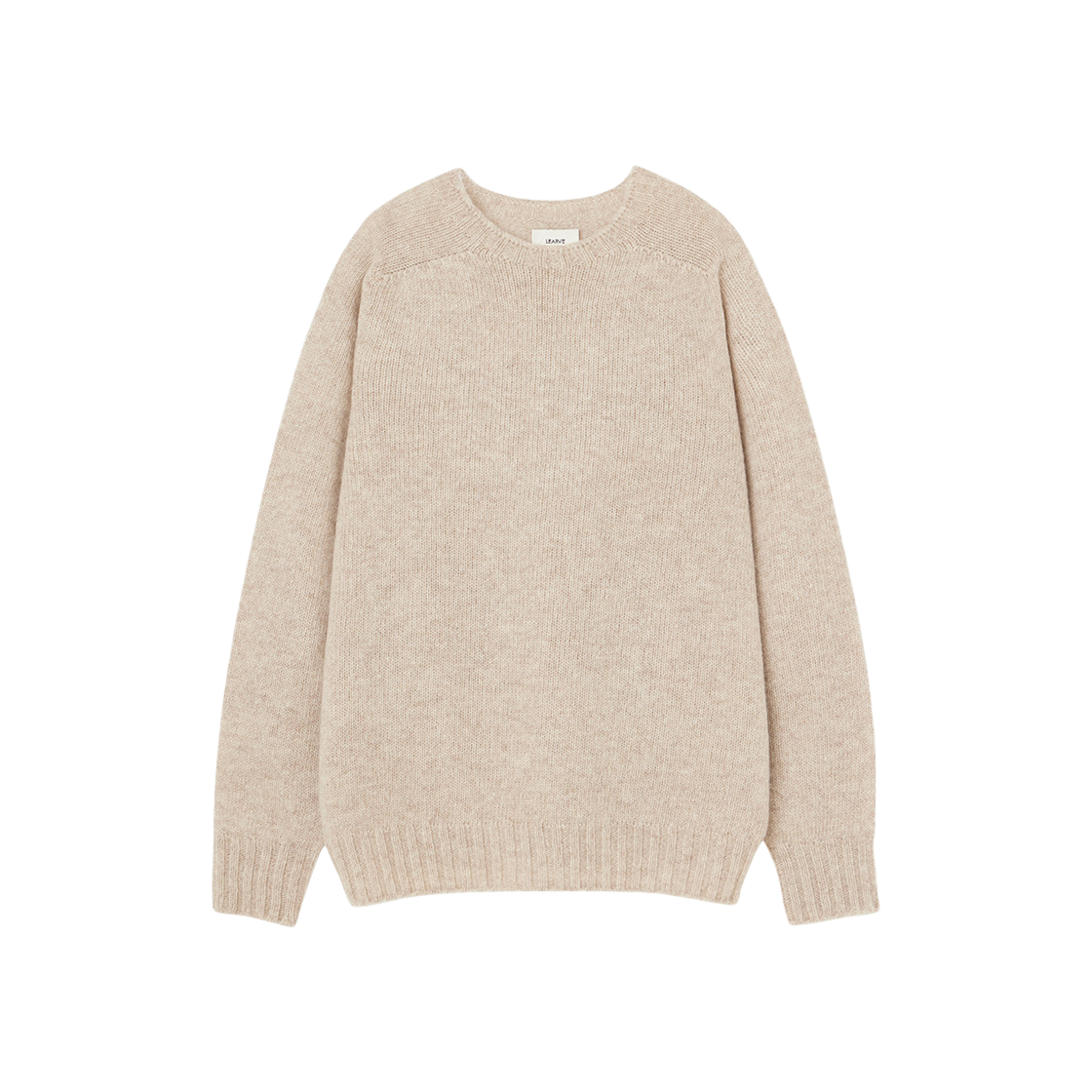 르아브 홀가먼트 울 쉐기독 니트 페일베이지(LEARVE Wholegarment Wool Shaggy Dog Knit Pale Beige)