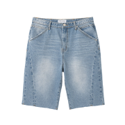 Millo Archive Slim Straight Fit Half Denim Pants Light Blue